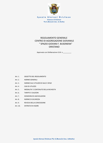 Regolamento Generale Spazio Giovani 2022-25